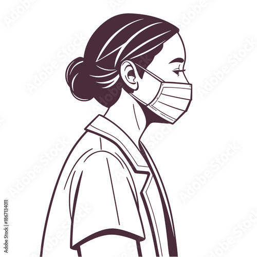 Woman with Face Mask - Isolated Prevention Concept