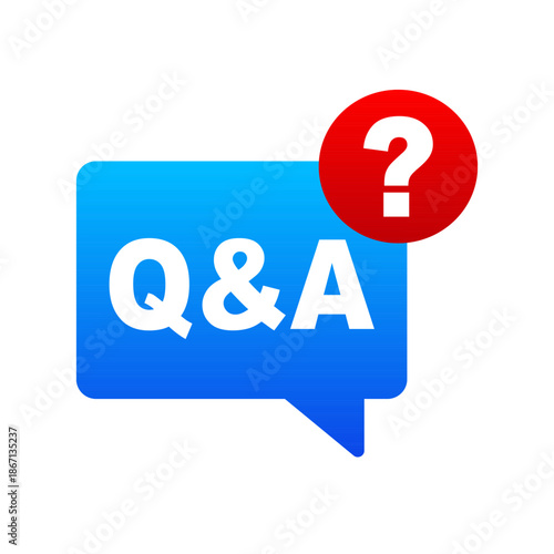 Q&A Chat Bubble with Question Mark Icon. Vector illustration.