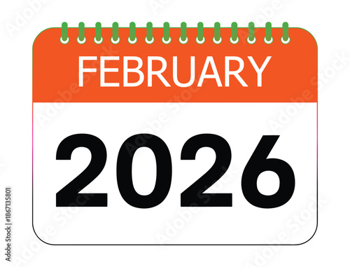 Vector icon for the February 2026 calendar