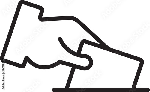 Hand voting ballot box icon. Election and democracy themes are perfect. Ballot icon graphic set. Includes voting and election-related outline symbols
