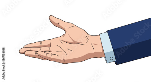 Close up of a professional businessman's hand reaching out for a friendly handshake to seal a new business deal.