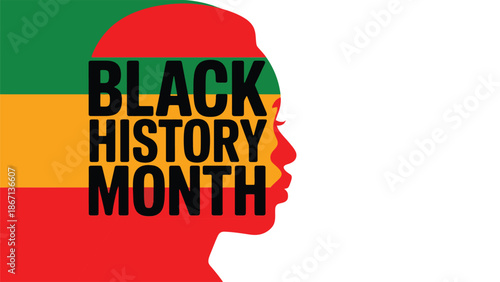 Black History Month African Flag Profile Silhouette Icon
