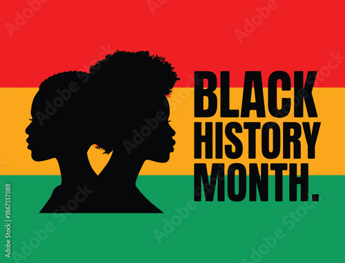 Black History Month Afro Silhouettes with Pan-African