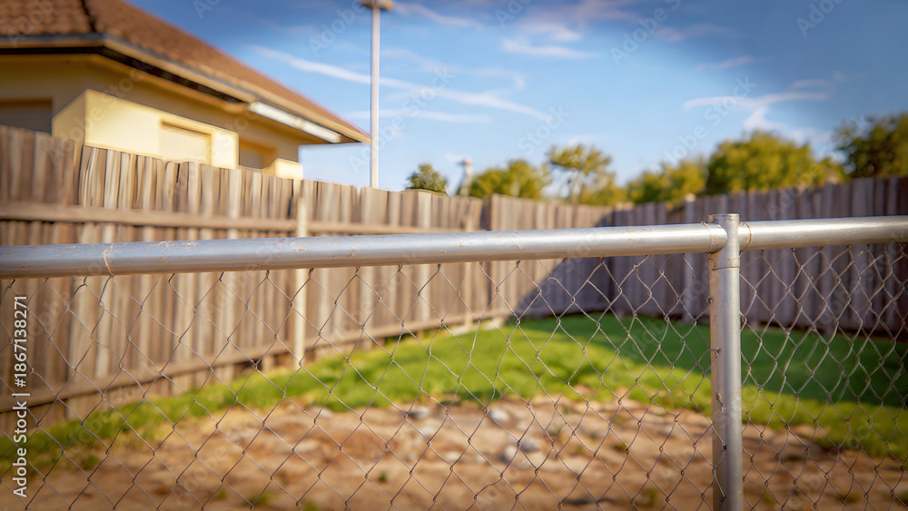 Fototapeta premium Three-Stage Fence Post Repair Progression Comparison Documentation