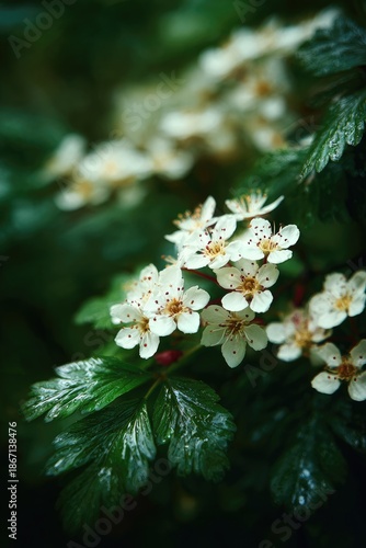Blooming white flowers