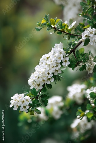 Blooming white flowers