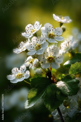 Blooming white flowers