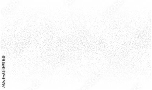 Abstract white vector background with gray noise texture. Subtle stipple dots pattern for design overlay. Light grain effect wallpaper. Geometric pointillism dust illustration.