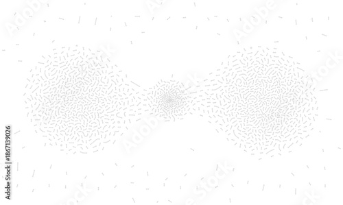 Abstract grey vector particle clusters connecting on white. Digital big data analysis concept, neural network technology or biology cell division. Science swarm point illustration.