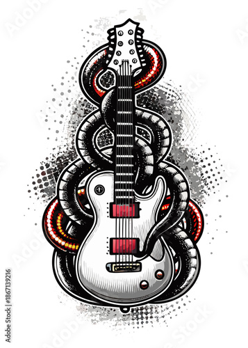 logo con chitarra elettrica 08