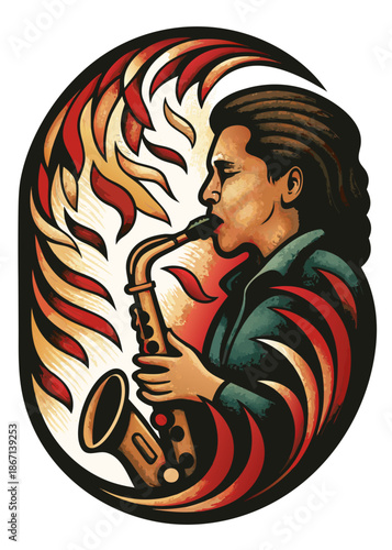 musicista jazz che suona il sassofono 07