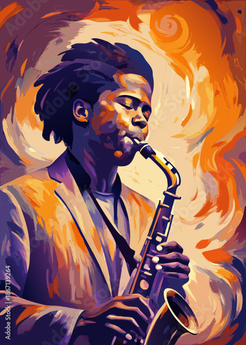 musicista jazz che suona il sassofono 04