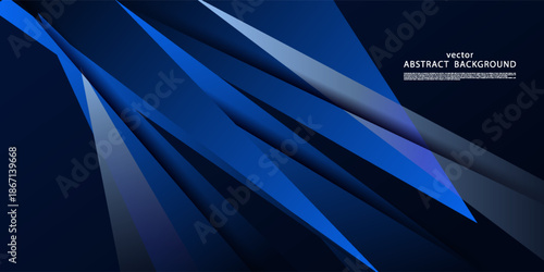 Premium blue abstract paper cut background with dynamic shadows. Background design for wallpapers, banners, brochures. eps10