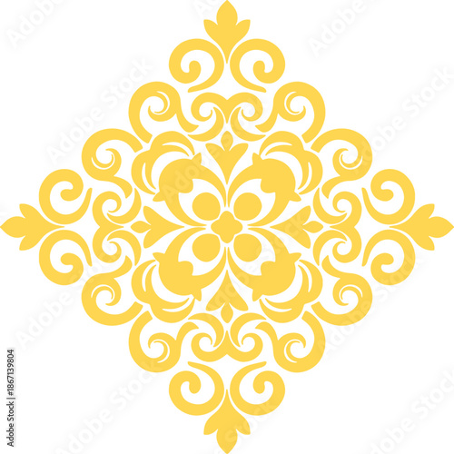 Oriental vector pattern with arabesques and floral elements. Traditional classic ornament