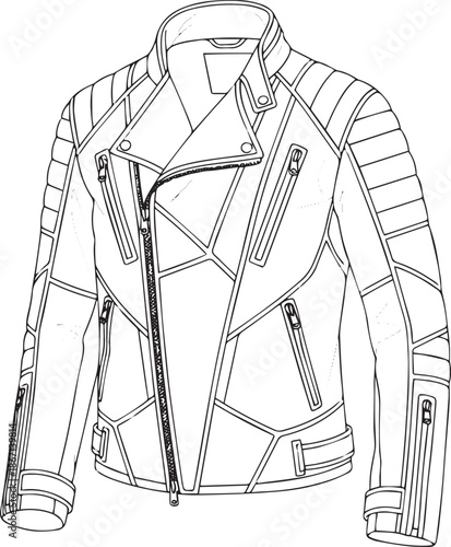 silhouette of clean vector of Orbit Frame Jacket isolated on white background