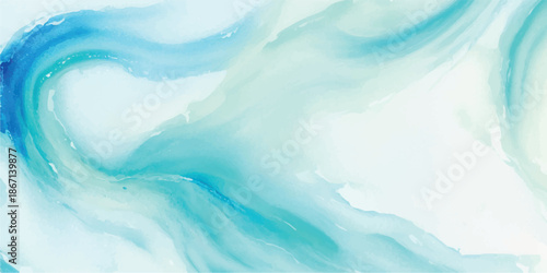 Dynamic Swirling Teal and White Alcohol Ink Texture for Contemporary Graphic Design