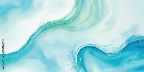 Serene Aqua Blue Alcohol Ink Texture Featuring Gentle Ripples and Soft Gradient Background