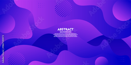 Abstract wave pattern background. Simple fluid style banner background. Modern blue and purple gradient texture concept design. Vector eps10