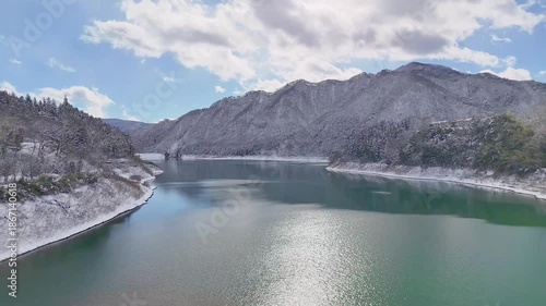 Wallpaper Mural Winter scenery of "Aimata Dam" covered in snow, Gunma, Japan Torontodigital.ca