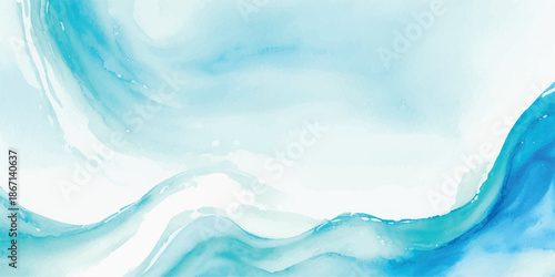 Misty Teal and White Watercolor Gradient Texture with Dreamy Ethereal Blending