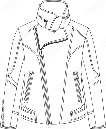 silhouette of clean vector of Bladecurve Outer Jacket isolated on white background