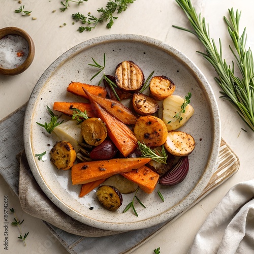 fresh vegetables on a plate