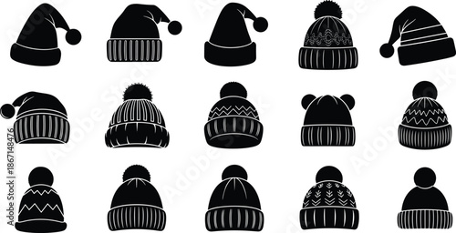 Honey Bee Silhouette Vector Set Featuring Garden Bumblebee Icons for Nature Conservation Pollinator Insects Beekeeping Honey Production and Wild Wildlife Graphics