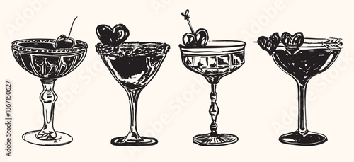Vintage Valentine’s Day Cocktails with Classic Romantic Drinks