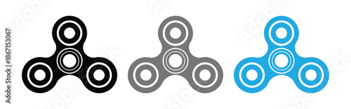 fidget spinner. Fidget spinner toy silhouette icon logo vector. toy for improvement of attention span and stress relief.  illustration outline for your creative design with hand spinner or fidget.