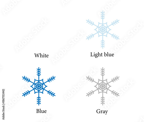 冬のイラスト素材　雪の結晶のセット　No.19