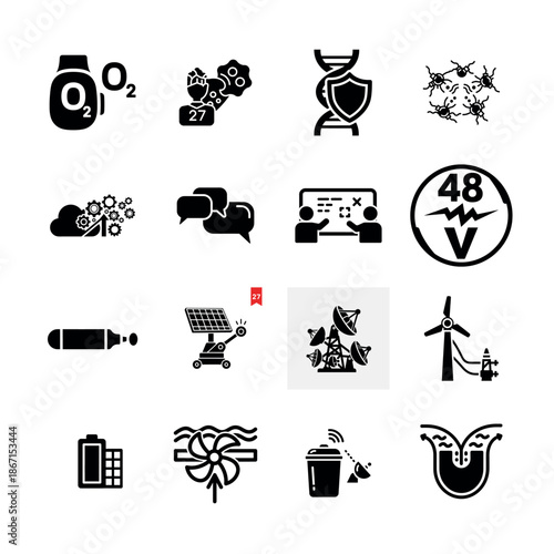 Science and Laboratory Research Icons for Chemistry Biology Physics and Scientific Discovery