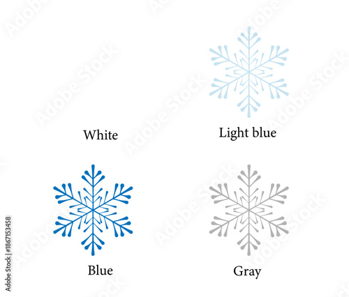 冬のイラスト素材　雪の結晶のセット　No.18