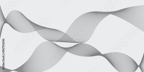 Abstract wave element for design. Digital frequency track equalizer. Stylized line art background. Vector illustration. Wave with lines created using blend tool. smooth gray