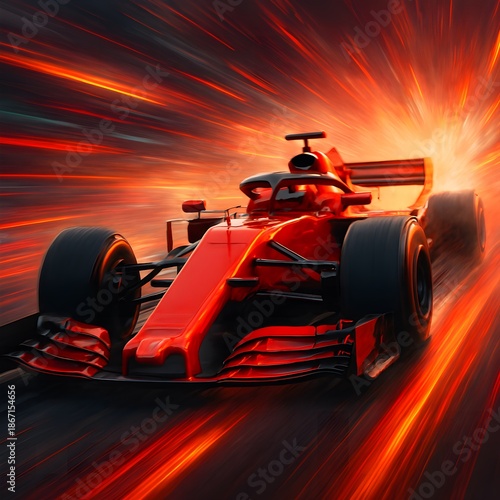 red racing car