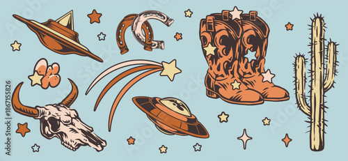 Colorful cowboy design