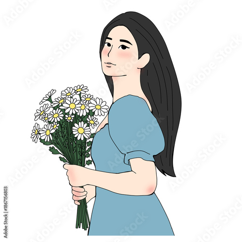 girl with flowers