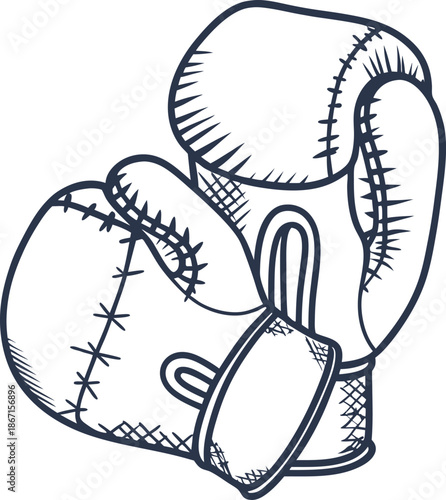Boxing gloves illustration pair of hand protection gear for sports combat fight training