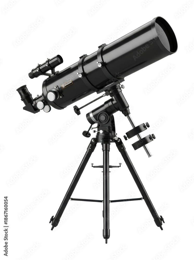 Fototapeta premium Astronomy event telescope setup equipment night isolated on transparent background