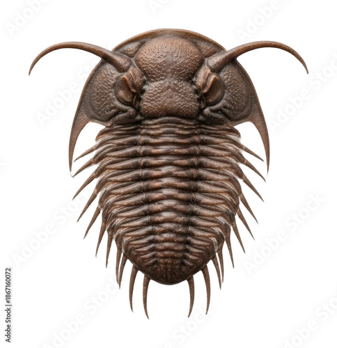 Exploring trilobite fossils science museum educational exhibit isolated on transparent background