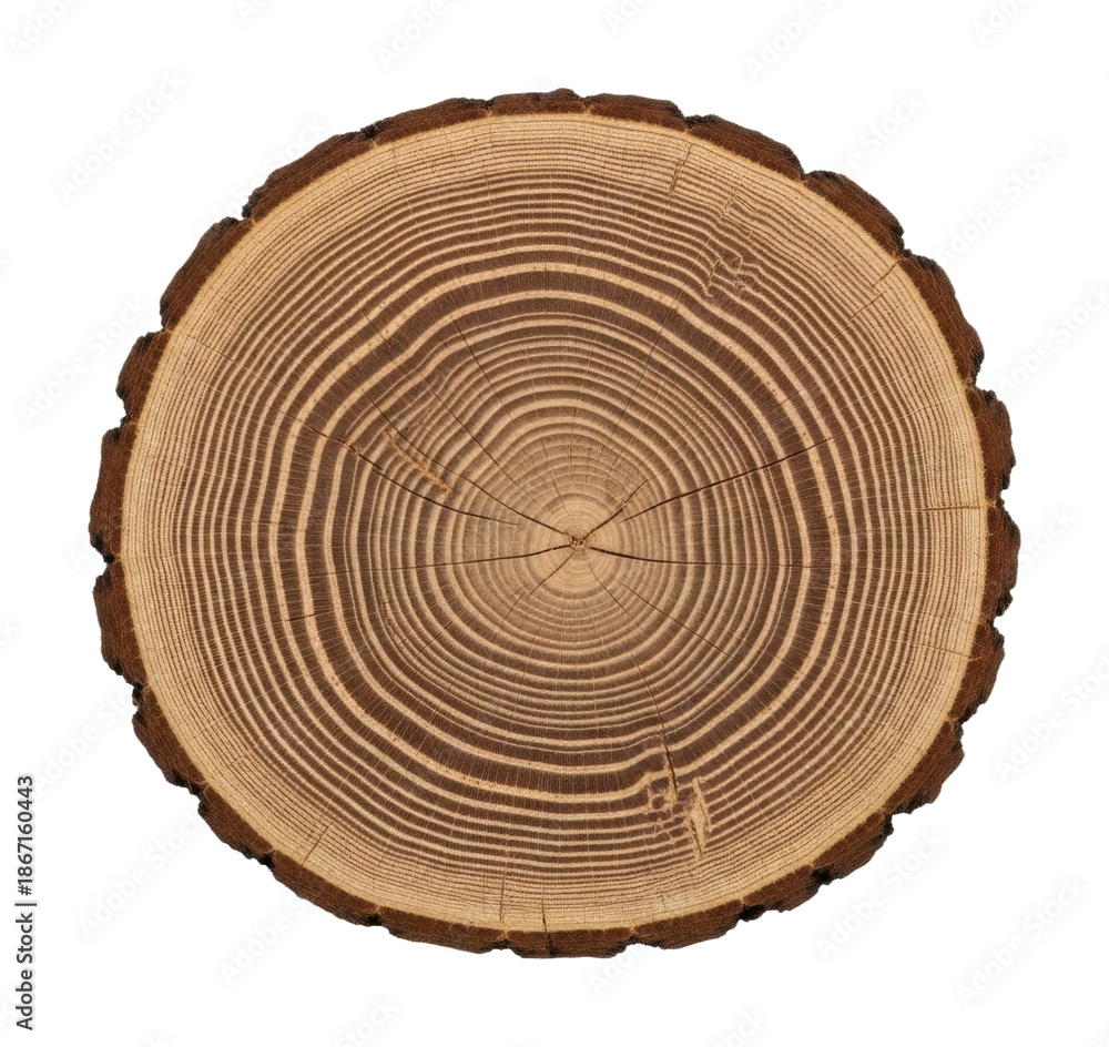 Fototapeta premium Tree ring patterns forest nature organic growth isolated on transparent background