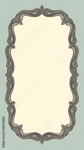 Elegant ornate frame with intricate decorative elements on neutral background