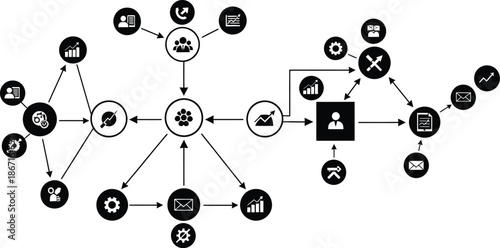 Silhouetted business people cooperating and climbing an upward trending arrow graph symbolizing teamwork progress achievement and career advancement toward ultimate success