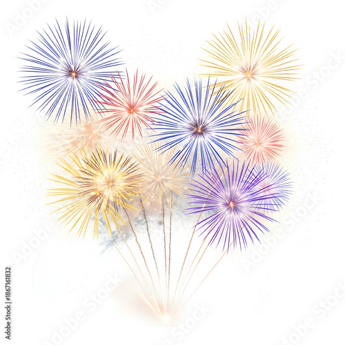 Colorful Sparklers Isolated on White Background