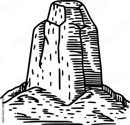 sandcastle built on beach with textured walls and flat top, classic seaside sculpture