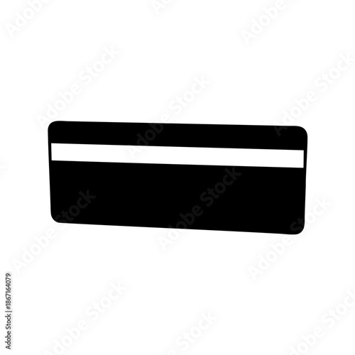 simple black card with white magnetic strip illustration in perspective