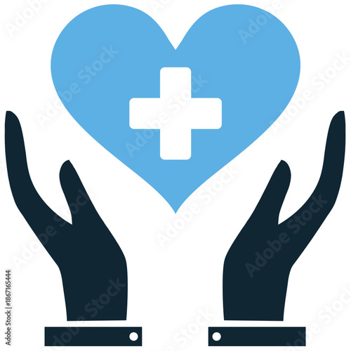 Primary Care icon vector for family medicine. Ideal for general practitioner symbols, routine checkups, stethoscope diagnostics, and health basics.