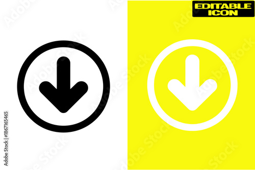 Two downward arrows on background Vector