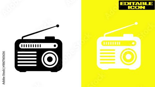 Vintage radio icons Vector