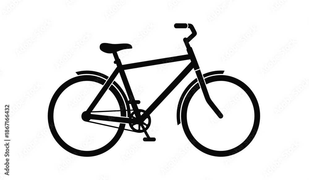 Fototapeta premium A black bicycle icon on a for design use