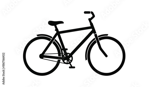 A black bicycle icon on a for design use